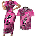 Sydney Sixers NAIDOC Week 2026 Custom Couples Matching Short Sleeve Bodycon Dress and Hawaiian Shirt 50 Years Deadly Indigenous Art Glitter Effect