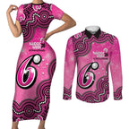 Sydney Sixers NAIDOC Week 2026 Custom Couples Matching Short Sleeve Bodycon Dress and Long Sleeve Button Shirt 50 Years Deadly Indigenous Art Glitter Effect