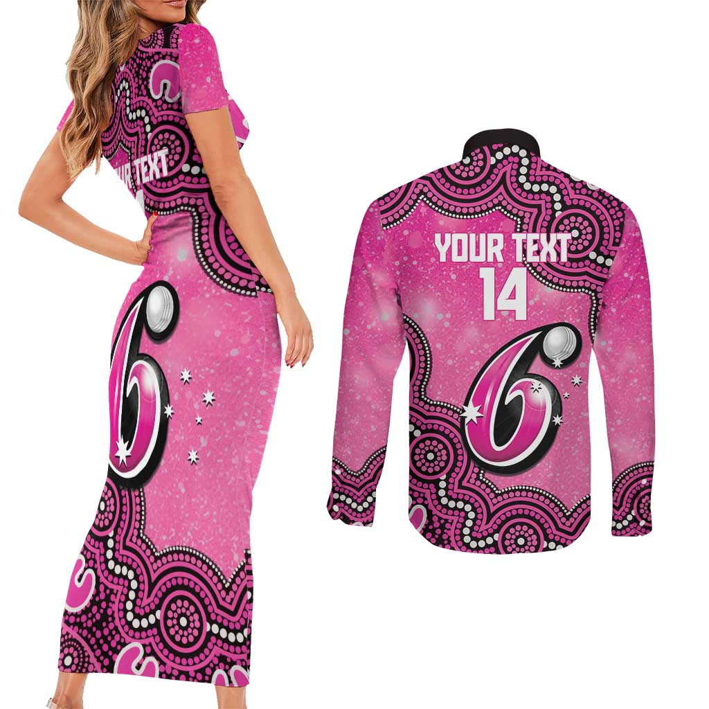 Sydney Sixers NAIDOC Week 2026 Custom Couples Matching Short Sleeve Bodycon Dress and Long Sleeve Button Shirt 50 Years Deadly Indigenous Art Glitter Effect