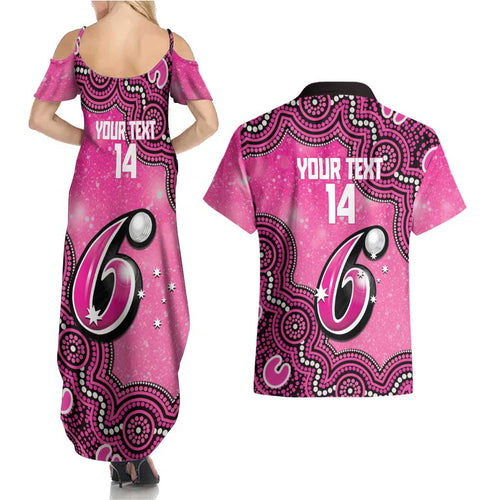 Sydney Sixers NAIDOC Week 2026 Custom Couples Matching Summer Maxi Dress and Hawaiian Shirt 50 Years Deadly Indigenous Art Glitter Effect