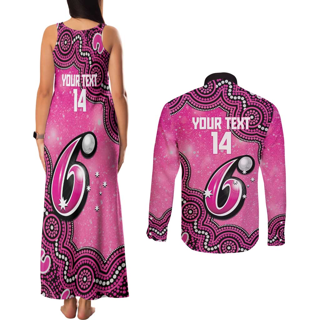Sydney Sixers NAIDOC Week 2026 Custom Couples Matching Tank Maxi Dress and Long Sleeve Button Shirt 50 Years Deadly Indigenous Art Glitter Effect
