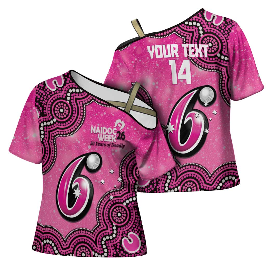 Sydney Sixers NAIDOC Week 2026 Custom Cross Shoulder Shirt 50 Years Deadly Indigenous Art Glitter Effect