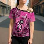 Sydney Sixers NAIDOC Week 2026 Custom Cross Shoulder Shirt 50 Years Deadly Indigenous Art Glitter Effect