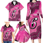 Sydney Sixers NAIDOC Week 2026 Custom Family Matching Long Sleeve Bodycon Dress and Hawaiian Shirt 50 Years Deadly Indigenous Art Glitter Effect