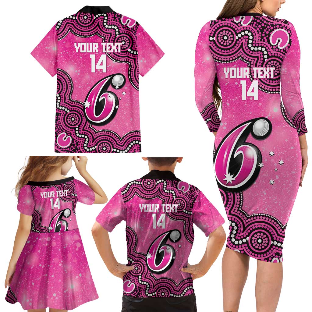Sydney Sixers NAIDOC Week 2026 Custom Family Matching Long Sleeve Bodycon Dress and Hawaiian Shirt 50 Years Deadly Indigenous Art Glitter Effect