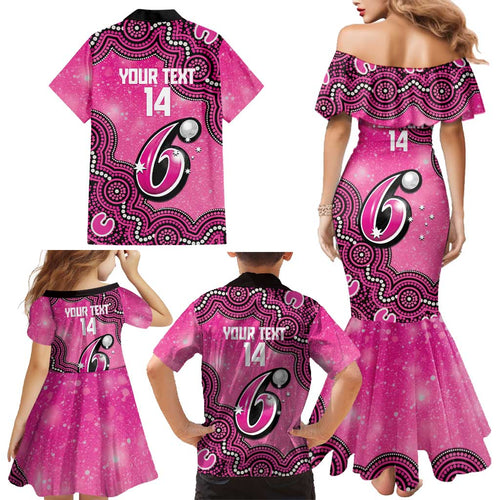 Sydney Sixers NAIDOC Week 2026 Custom Family Matching Mermaid Dress and Hawaiian Shirt 50 Years Deadly Indigenous Art Glitter Effect