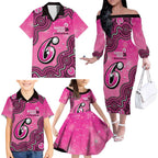 Sydney Sixers NAIDOC Week 2026 Custom Family Matching Off The Shoulder Long Sleeve Dress and Hawaiian Shirt 50 Years Deadly Indigenous Art Glitter Effect
