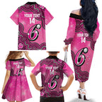 Sydney Sixers NAIDOC Week 2026 Custom Family Matching Off The Shoulder Long Sleeve Dress and Hawaiian Shirt 50 Years Deadly Indigenous Art Glitter Effect