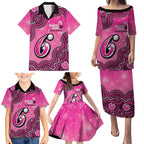 Sydney Sixers NAIDOC Week 2026 Custom Family Matching Puletasi and Hawaiian Shirt 50 Years Deadly Indigenous Art Glitter Effect