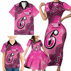 Sydney Sixers NAIDOC Week 2026 Custom Family Matching Short Sleeve Bodycon Dress and Hawaiian Shirt 50 Years Deadly Indigenous Art Glitter Effect