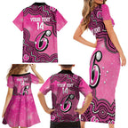 Sydney Sixers NAIDOC Week 2026 Custom Family Matching Short Sleeve Bodycon Dress and Hawaiian Shirt 50 Years Deadly Indigenous Art Glitter Effect