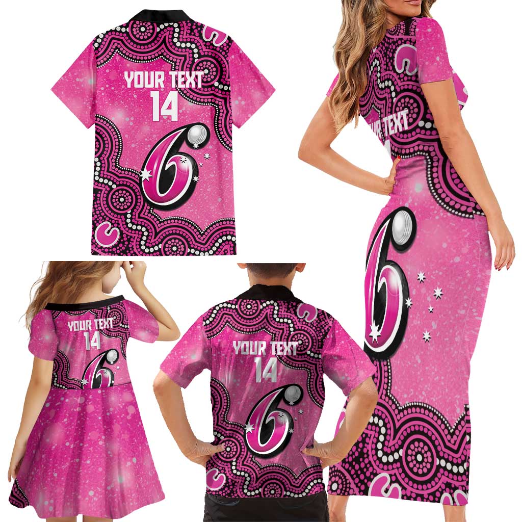 Sydney Sixers NAIDOC Week 2026 Custom Family Matching Short Sleeve Bodycon Dress and Hawaiian Shirt 50 Years Deadly Indigenous Art Glitter Effect