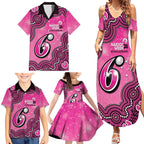 Sydney Sixers NAIDOC Week 2026 Custom Family Matching Summer Maxi Dress and Hawaiian Shirt 50 Years Deadly Indigenous Art Glitter Effect