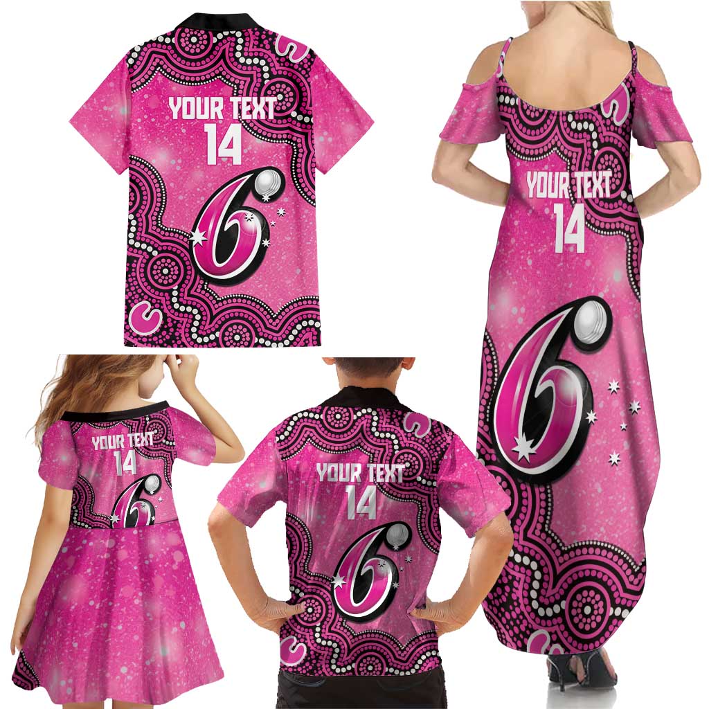 Sydney Sixers NAIDOC Week 2026 Custom Family Matching Summer Maxi Dress and Hawaiian Shirt 50 Years Deadly Indigenous Art Glitter Effect