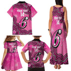 Sydney Sixers NAIDOC Week 2026 Custom Family Matching Tank Maxi Dress and Hawaiian Shirt 50 Years Deadly Indigenous Art Glitter Effect