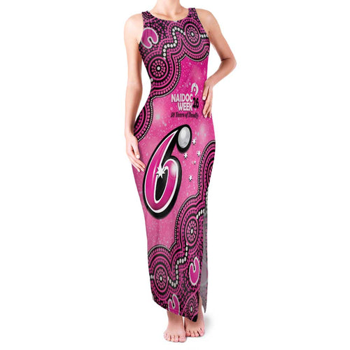 Sydney Sixers NAIDOC Week 2026 Custom Family Matching Tank Maxi Dress and Hawaiian Shirt 50 Years Deadly Indigenous Art Glitter Effect