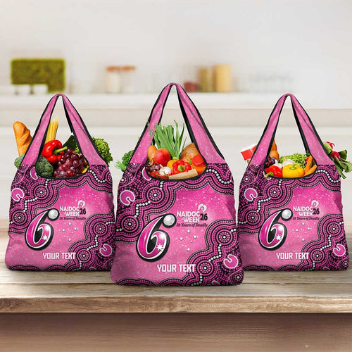Sydney Sixers NAIDOC Week 2026 Custom Grocery Bag 50 Years Deadly Indigenous Art Glitter Effect