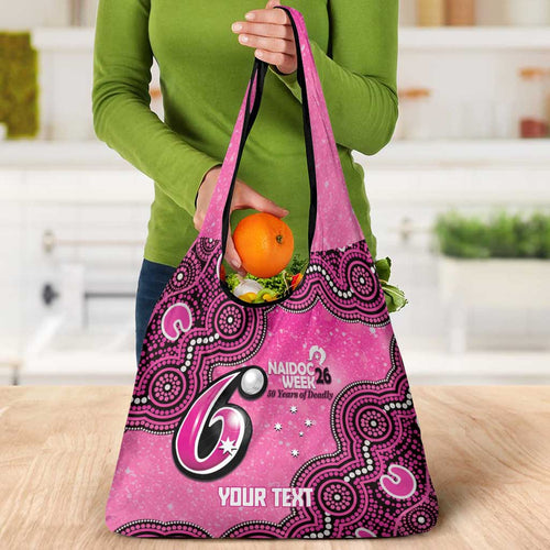 Sydney Sixers NAIDOC Week 2026 Custom Grocery Bag 50 Years Deadly Indigenous Art Glitter Effect