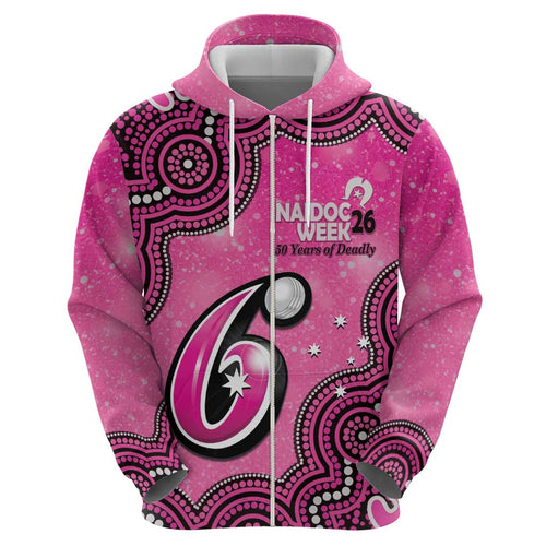 Sydney Sixers NAIDOC Week 2026 Custom Hoodie 50 Years Deadly Indigenous Art Glitter Effect