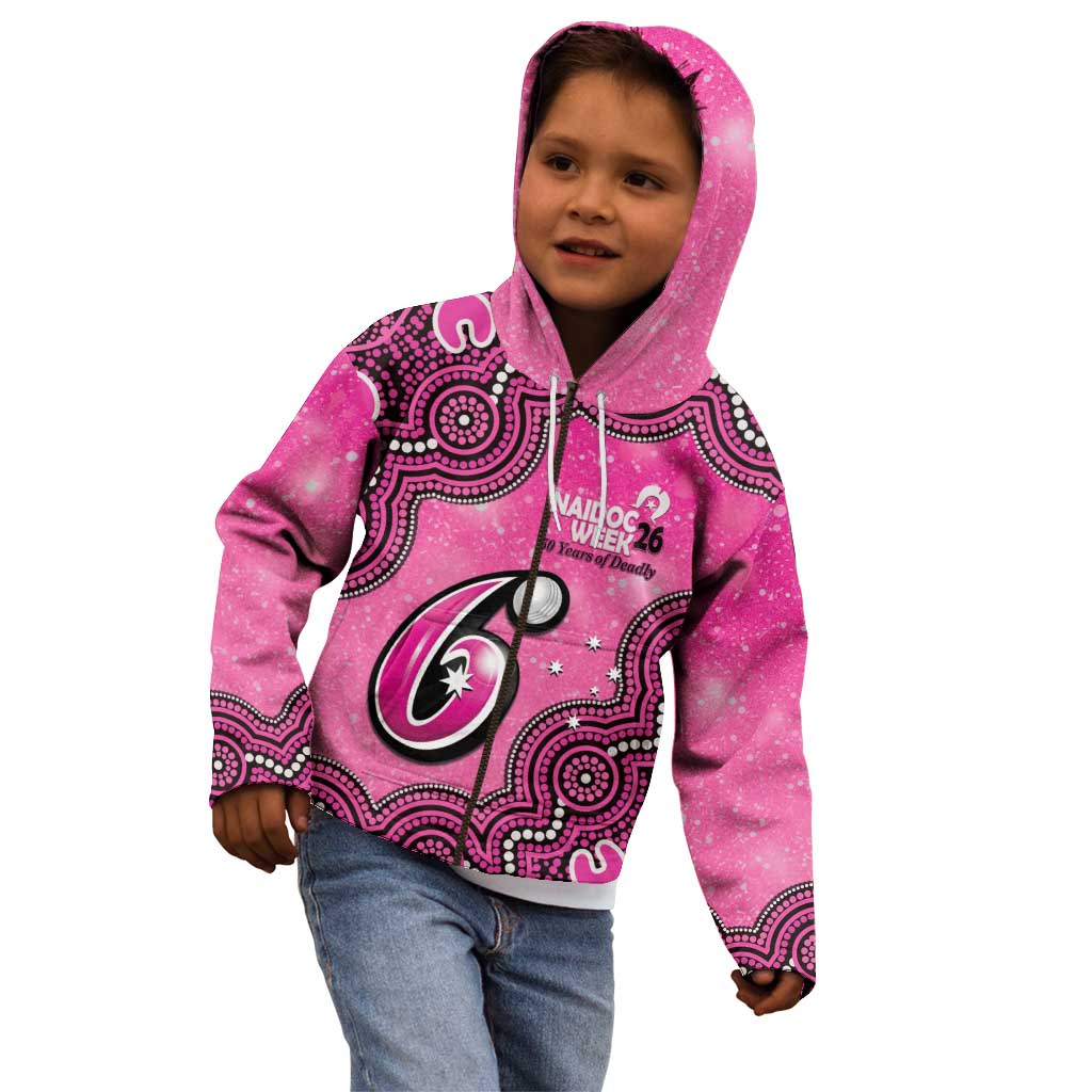Sydney Sixers NAIDOC Week 2026 Custom Kid Hoodie 50 Years Deadly Indigenous Art Glitter Effect