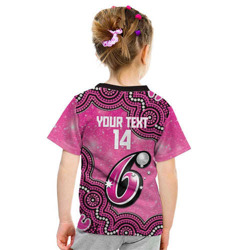 Sydney Sixers NAIDOC Week 2026 Custom Kid T Shirt 50 Years Deadly Indigenous Art Glitter Effect