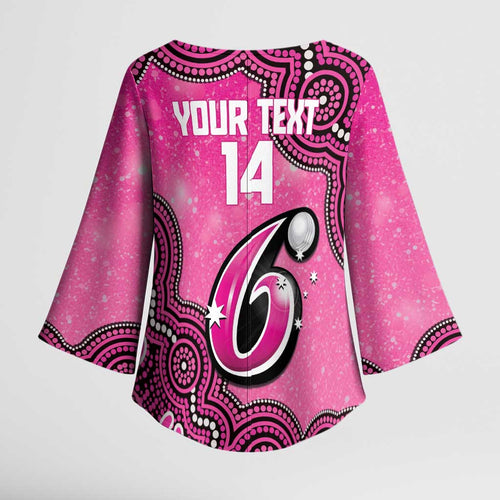 Sydney Sixers NAIDOC Week 2026 Custom Kimono Sleeve Blouse 50 Years Deadly Indigenous Art Glitter Effect