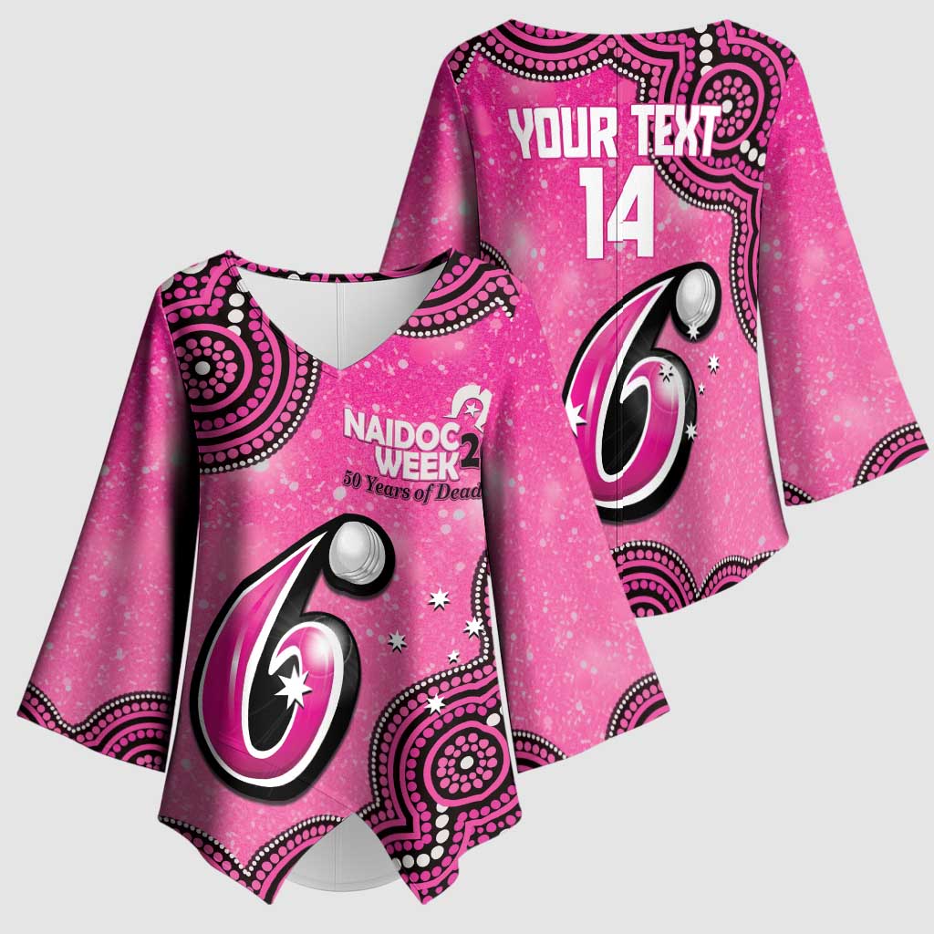 Sydney Sixers NAIDOC Week 2026 Custom Kimono Sleeve Blouse 50 Years Deadly Indigenous Art Glitter Effect