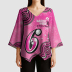 Sydney Sixers NAIDOC Week 2026 Custom Kimono Sleeve Blouse 50 Years Deadly Indigenous Art Glitter Effect