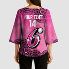 Sydney Sixers NAIDOC Week 2026 Custom Kimono Sleeve Blouse 50 Years Deadly Indigenous Art Glitter Effect