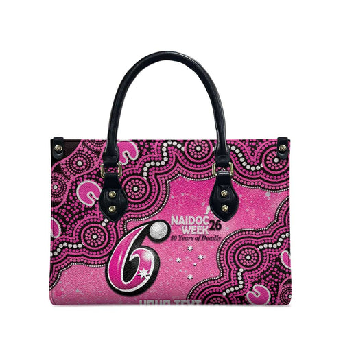 Sydney Sixers NAIDOC Week 2026 Custom Leather Bag 50 Years Deadly Indigenous Art Glitter Effect
