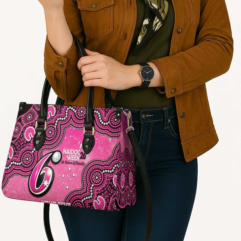 Sydney Sixers NAIDOC Week 2026 Custom Leather Bag 50 Years Deadly Indigenous Art Glitter Effect