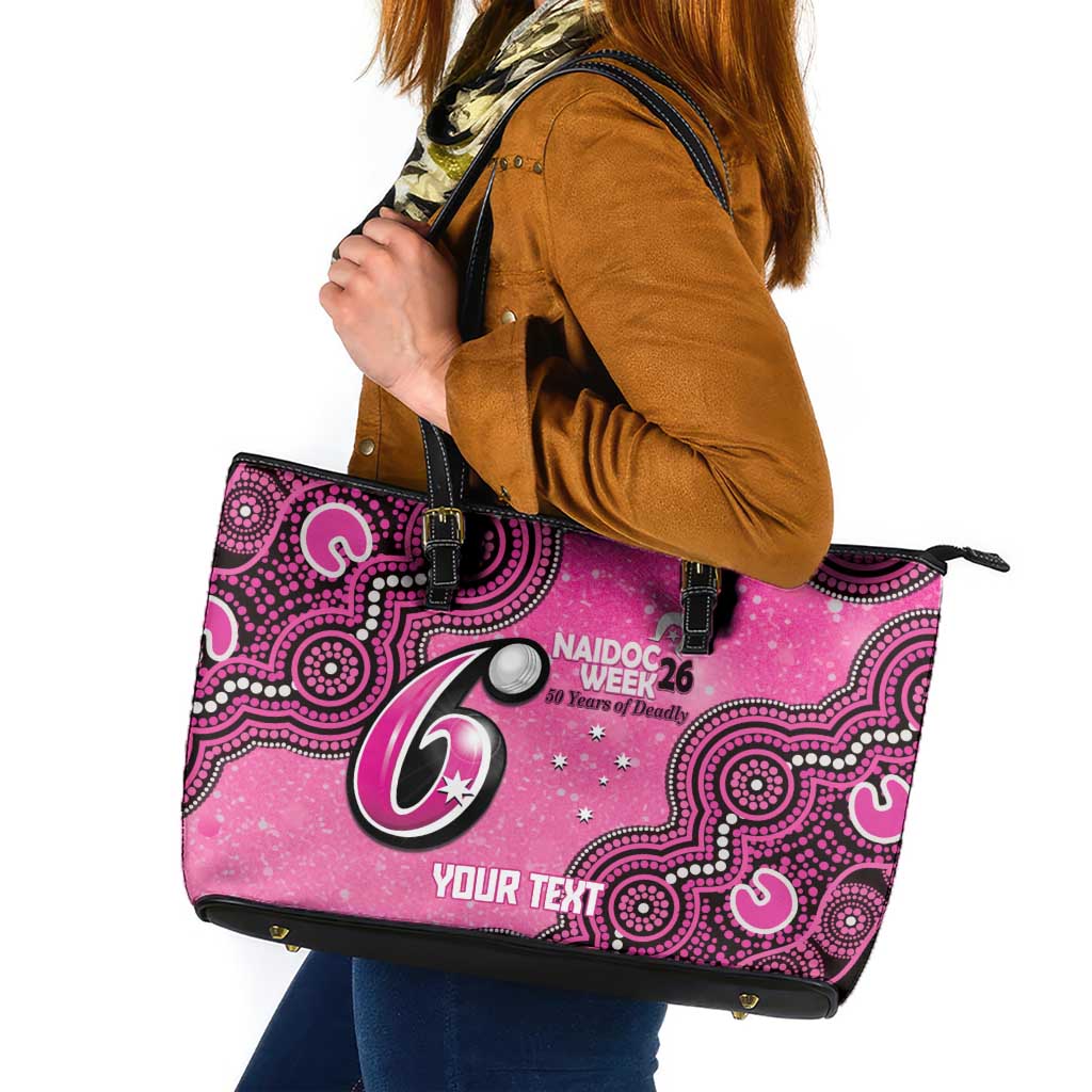 Sydney Sixers NAIDOC Week 2026 Custom Leather Tote Bag 50 Years Deadly Indigenous Art Glitter Effect