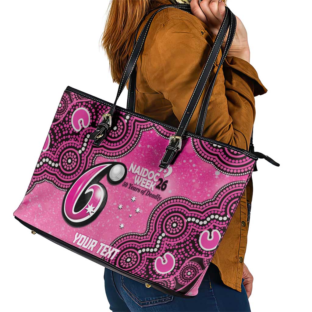 Sydney Sixers NAIDOC Week 2026 Custom Leather Tote Bag 50 Years Deadly Indigenous Art Glitter Effect