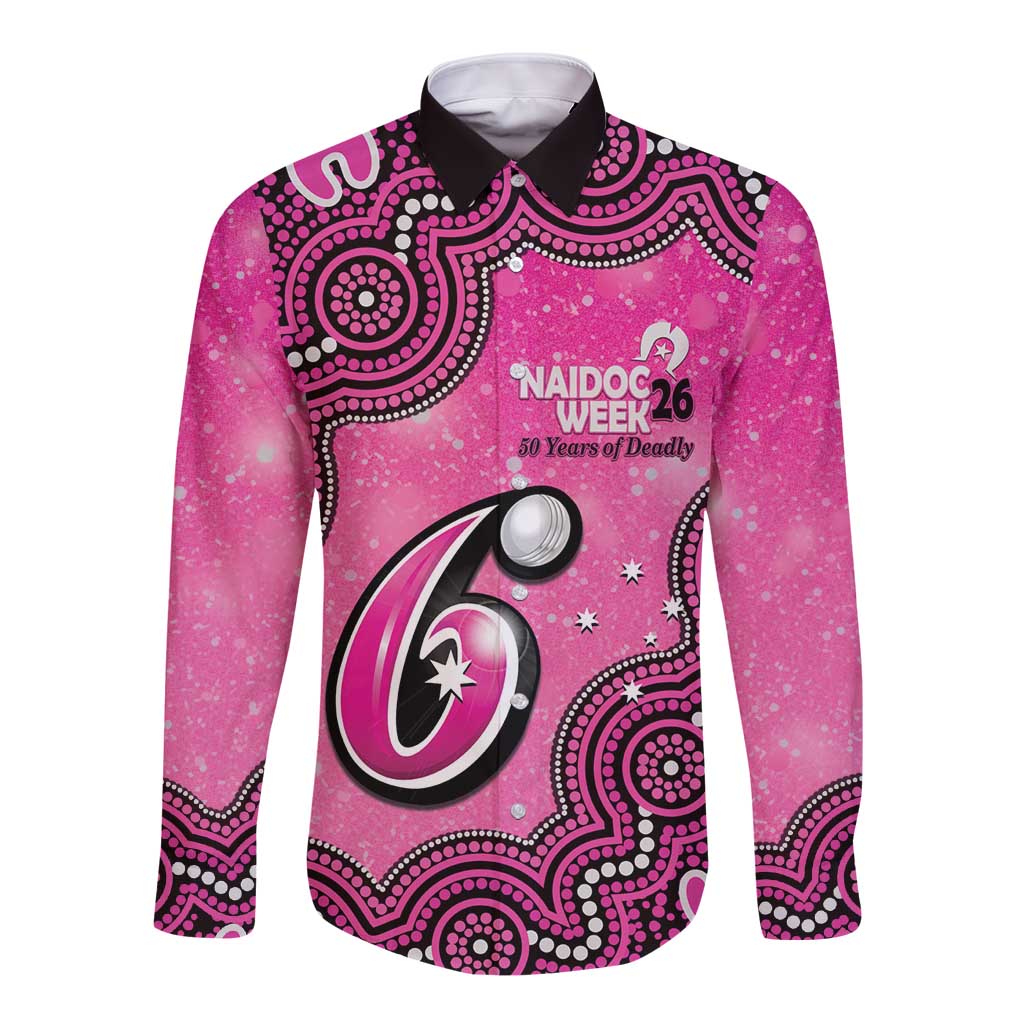 Sydney Sixers NAIDOC Week 2026 Custom Long Sleeve Button Shirt 50 Years Deadly Indigenous Art Glitter Effect