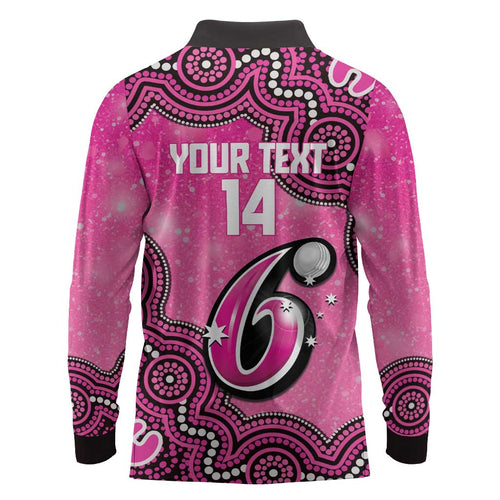 Sydney Sixers NAIDOC Week 2026 Custom Long Sleeve Polo Shirt 50 Years Deadly Indigenous Art Glitter Effect