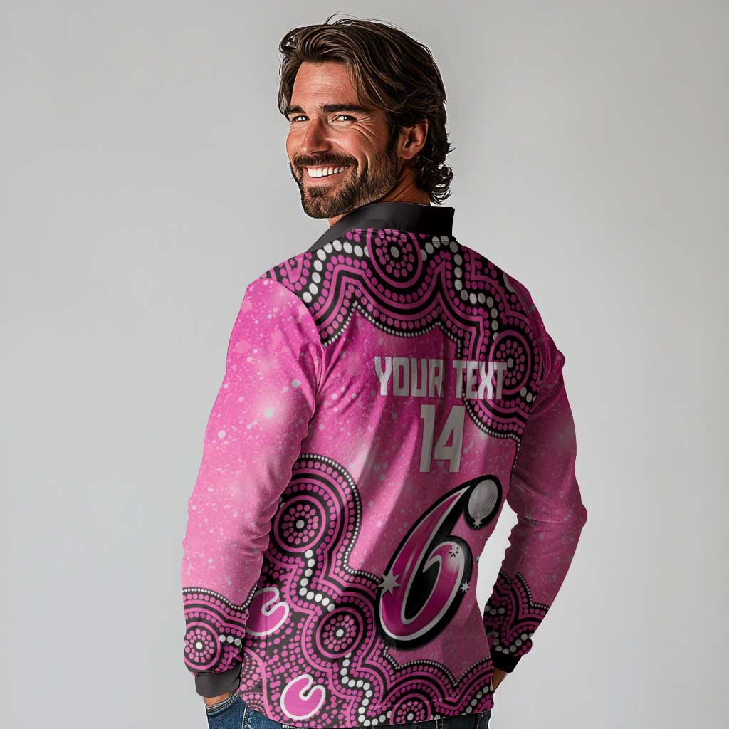 Sydney Sixers NAIDOC Week 2026 Custom Long Sleeve Polo Shirt 50 Years Deadly Indigenous Art Glitter Effect