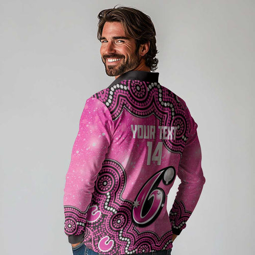 Sydney Sixers NAIDOC Week 2026 Custom Long Sleeve Polo Shirt 50 Years Deadly Indigenous Art Glitter Effect