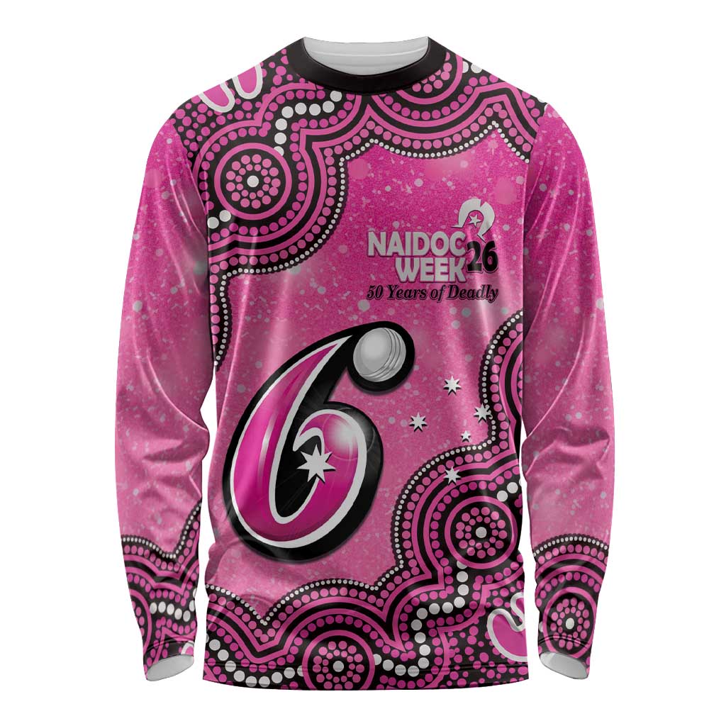 Sydney Sixers NAIDOC Week 2026 Custom Long Sleeve Shirt 50 Years Deadly Indigenous Art Glitter Effect