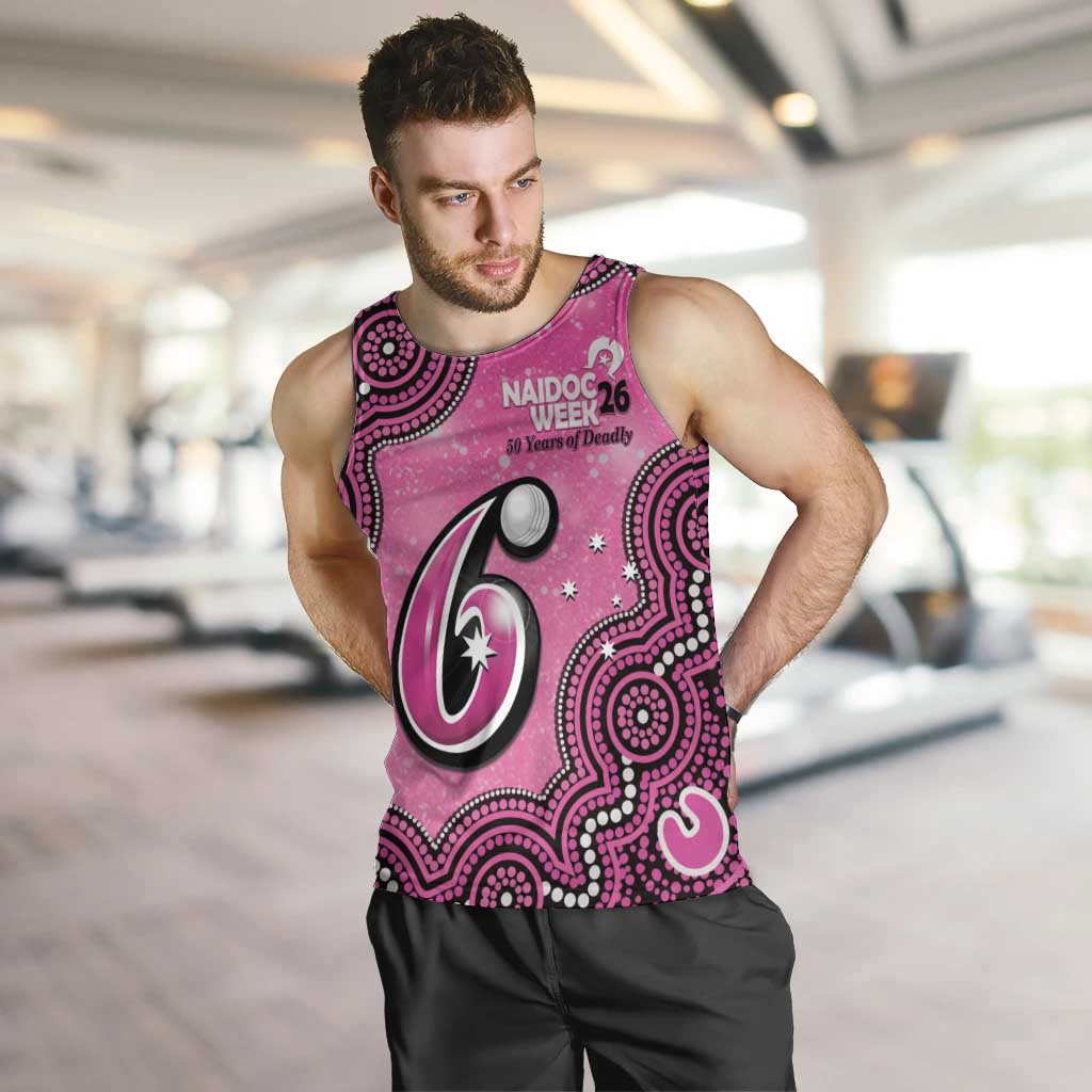 Sydney Sixers NAIDOC Week 2026 Custom Men Tank Top 50 Years Deadly Indigenous Art Glitter Effect