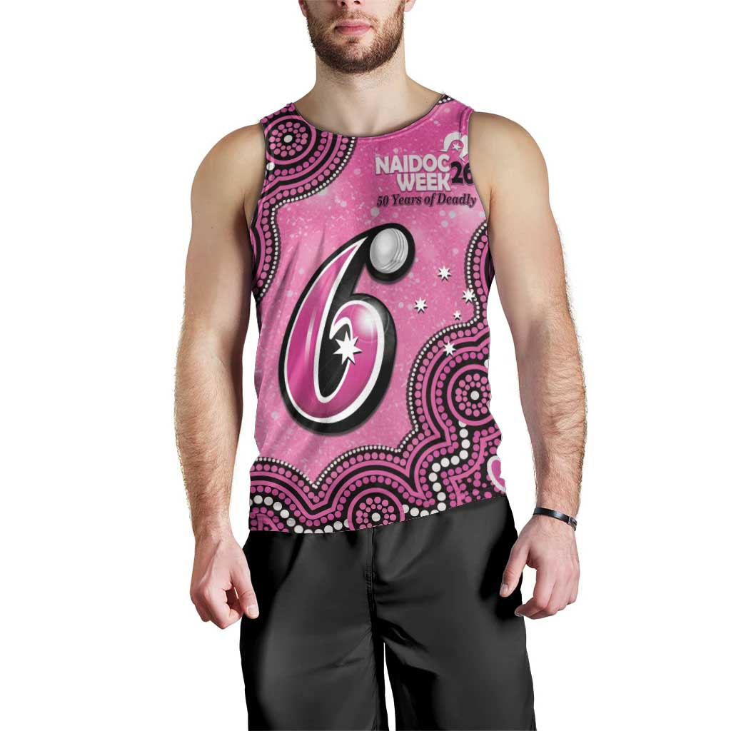 Sydney Sixers NAIDOC Week 2026 Custom Men Tank Top 50 Years Deadly Indigenous Art Glitter Effect
