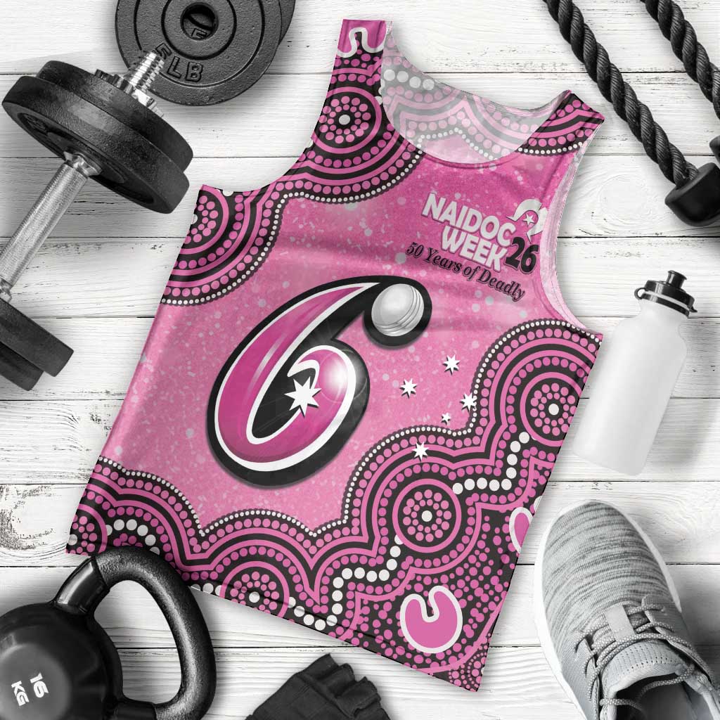 Sydney Sixers NAIDOC Week 2026 Custom Men Tank Top 50 Years Deadly Indigenous Art Glitter Effect