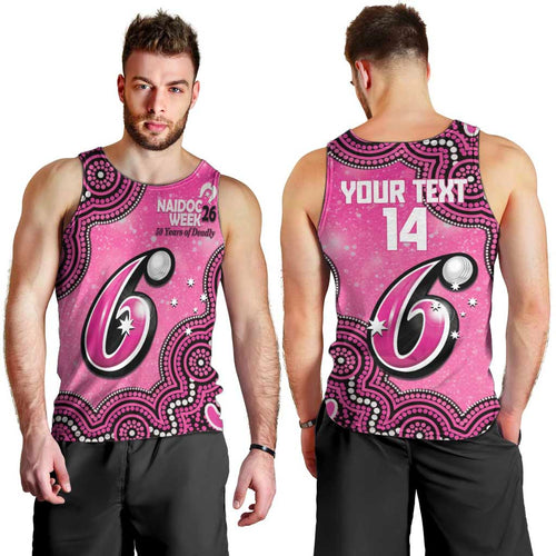 Sydney Sixers NAIDOC Week 2026 Custom Men Tank Top 50 Years Deadly Indigenous Art Glitter Effect