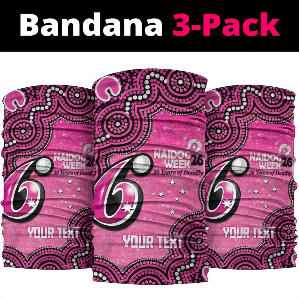 Sydney Sixers NAIDOC Week 2026 Custom Neck Gaiter 50 Years Deadly Indigenous Art Glitter Effect