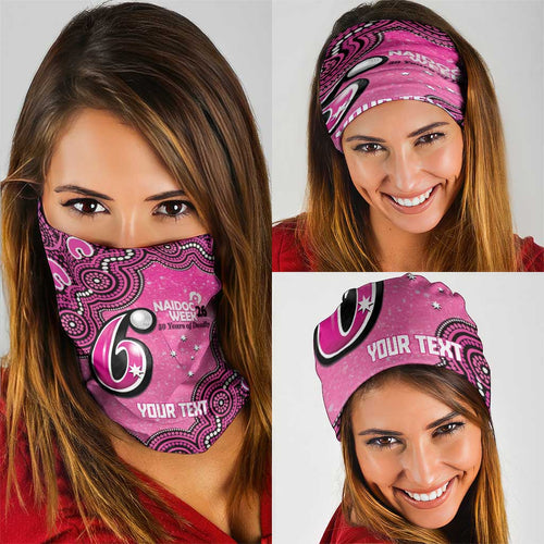 Sydney Sixers NAIDOC Week 2026 Custom Neck Gaiter 50 Years Deadly Indigenous Art Glitter Effect