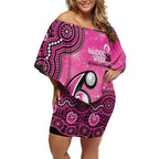 Sydney Sixers NAIDOC Week 2026 Custom Off Shoulder Short Dress 50 Years Deadly Indigenous Art Glitter Effect