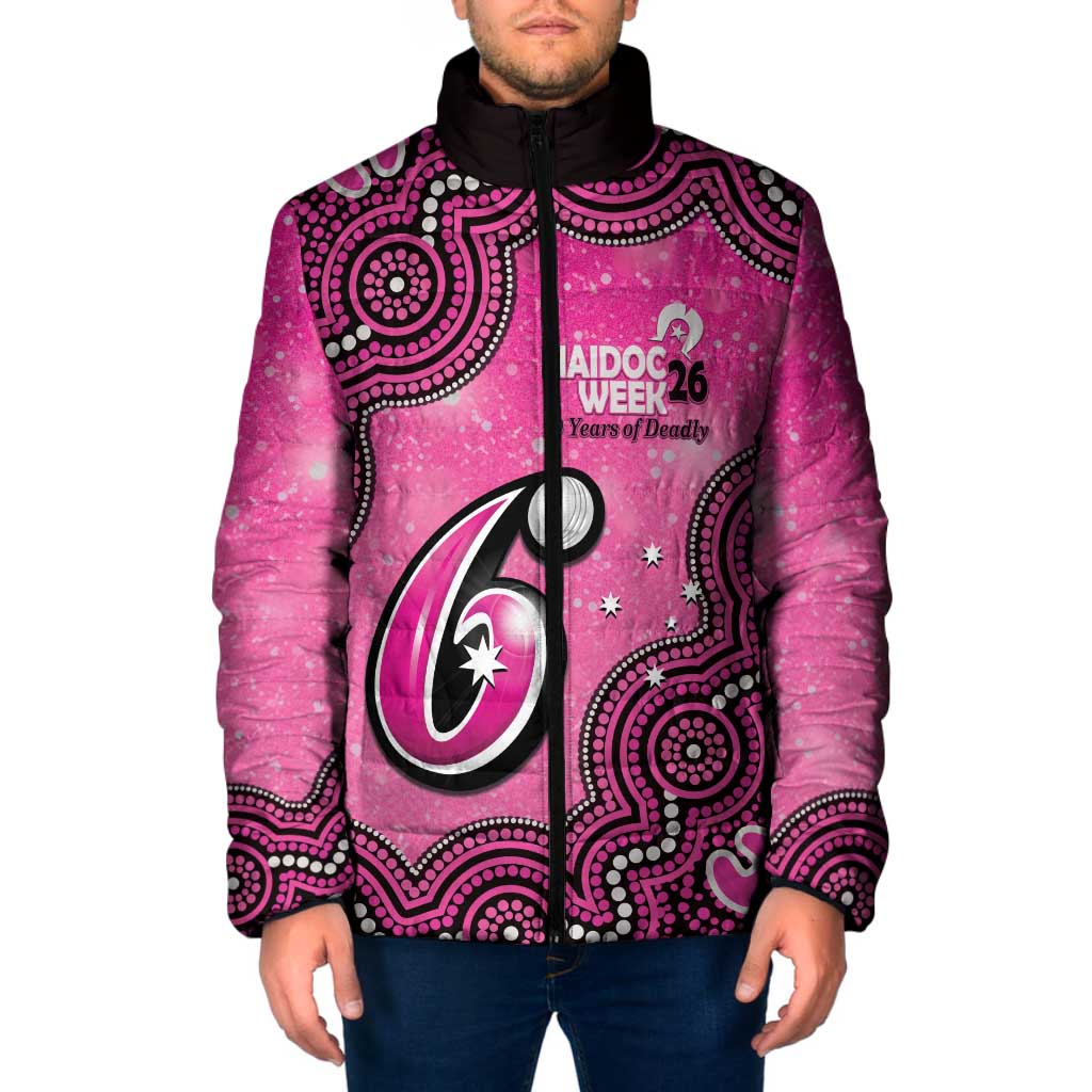Sydney Sixers NAIDOC Week 2026 Custom Padded Jacket 50 Years Deadly Indigenous Art Glitter Effect