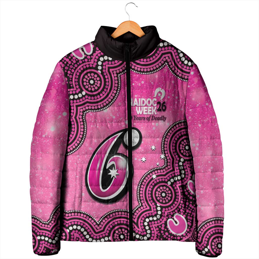 Sydney Sixers NAIDOC Week 2026 Custom Padded Jacket 50 Years Deadly Indigenous Art Glitter Effect