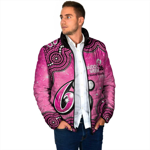 Sydney Sixers NAIDOC Week 2026 Custom Padded Jacket 50 Years Deadly Indigenous Art Glitter Effect