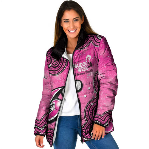 Sydney Sixers NAIDOC Week 2026 Custom Padded Jacket 50 Years Deadly Indigenous Art Glitter Effect
