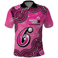 Sydney Sixers NAIDOC Week 2026 Custom Polo Shirt 50 Years Deadly Indigenous Art Glitter Effect